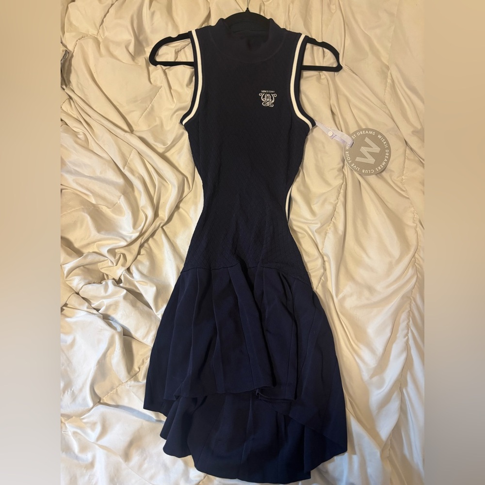 Wiskii Elegant Navy Blue Midnight Tennis Dress